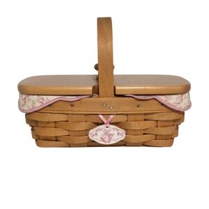 Longaberger Horizon Of Hope Woven Basket with Lid And Liner